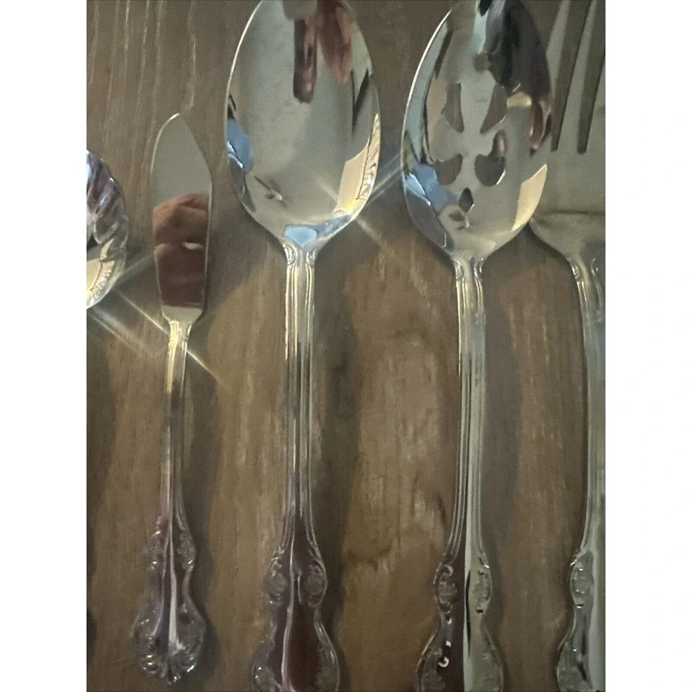 Wallace Silversmiths Camden 5 Serving Pieces Spoons, Fork,‎ Butter Knife